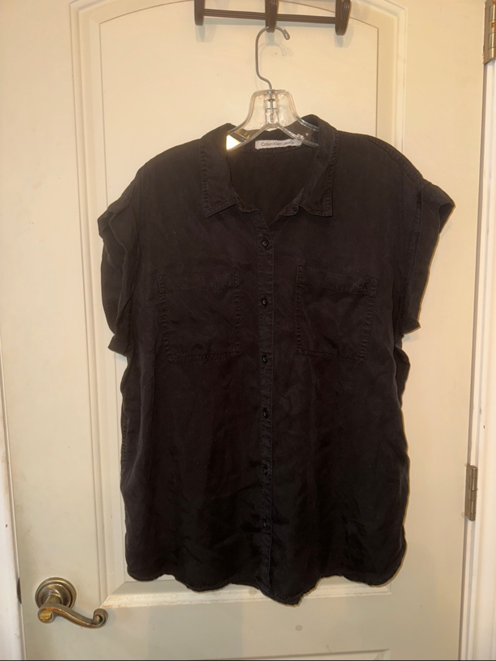 Calvin Klein Jeans Sleeveless Button Up Blouse